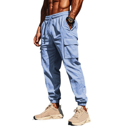Herren Jogginghose Bequem Cargo-Style Mit Kordelzug