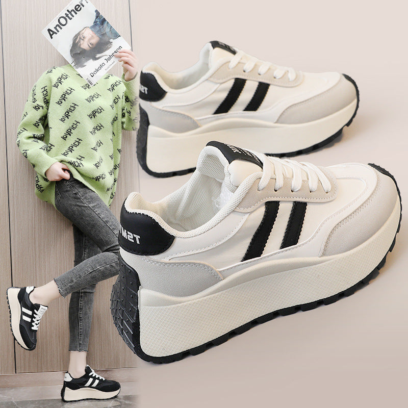 Damen Sneaker Sportlich Plateau mit Dämpfung Schwarz