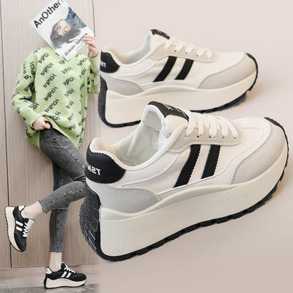 Damen Sneaker Sportlich Plateau mit Dämpfung Schwarz
