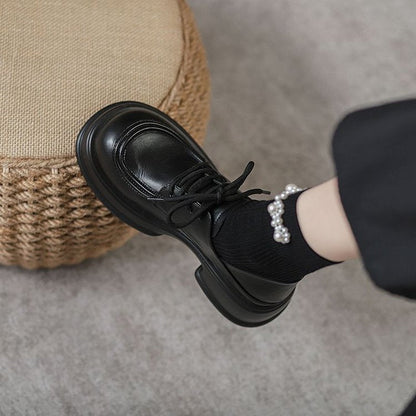 Damen Schnürschuhe Klassisch Bequem Laufsohle
