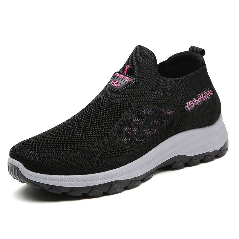 Damen Sneaker Sportlich Leicht Mesh Obermaterial