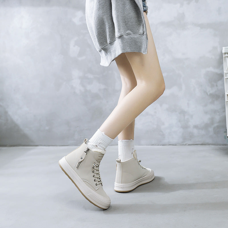 Damen Sneaker Hoch Hoher Schaft Kuschelig Warm