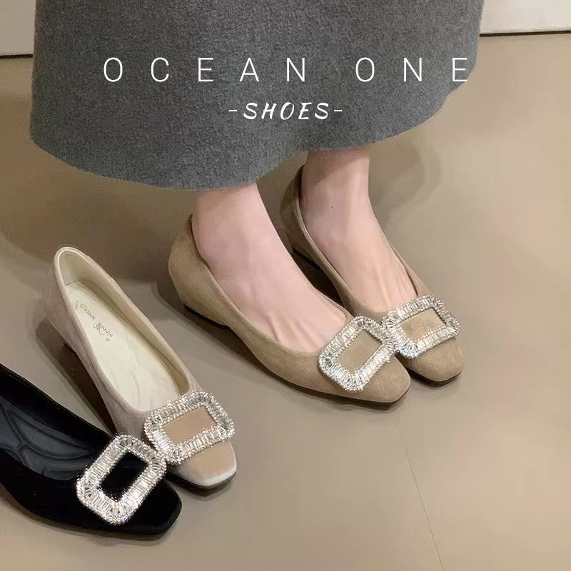 Damen Ballerinas Schimmernde Schuhe Elegant Mit Schmuckdetail