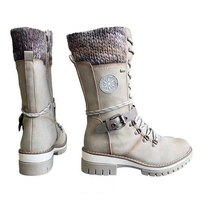 Damen Winterstiefel Schnürstiefel Kuschelig Warm