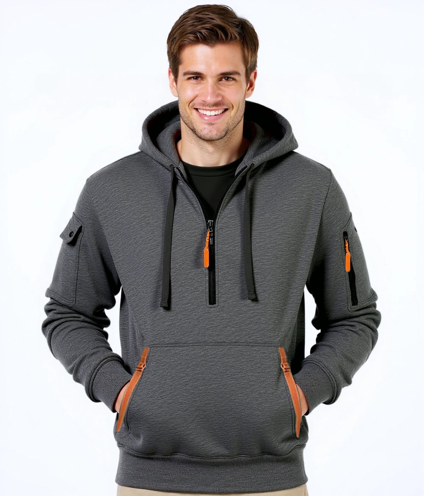 Herren Kapuzenpullover Modern mit Taschen