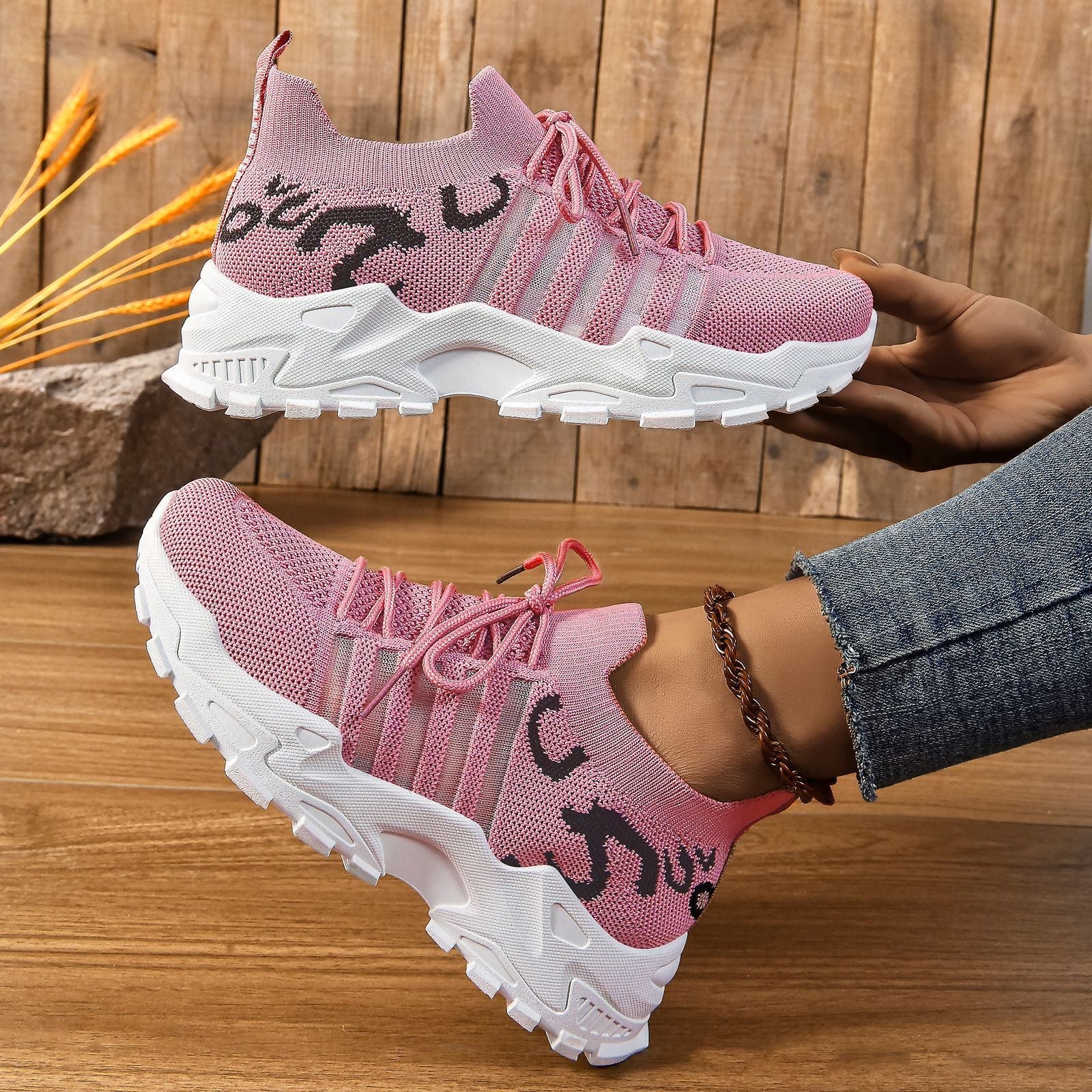 Damen Sport-Sneaker Elastisch Atmungsaktiv Laufschuhe - BerlinGlamour