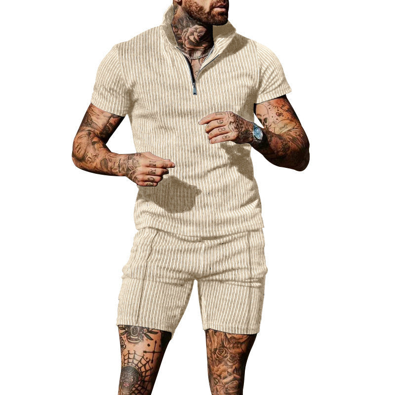 Herren Overall Kurzarm Reißverschluss Modern Style