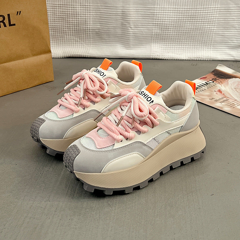 Damen Plateau Sneaker Hoch mit Farbverlauf und rutschfester Sohle Damen Schuhe