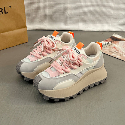 Damen Plateau Sneaker Hoch mit Farbverlauf und rutschfester Sohle Damen Schuhe