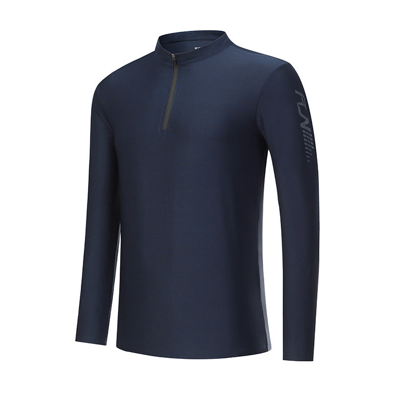Herren Sportshirt Funktionsshirt Stehkragen Reißverschluss Modern