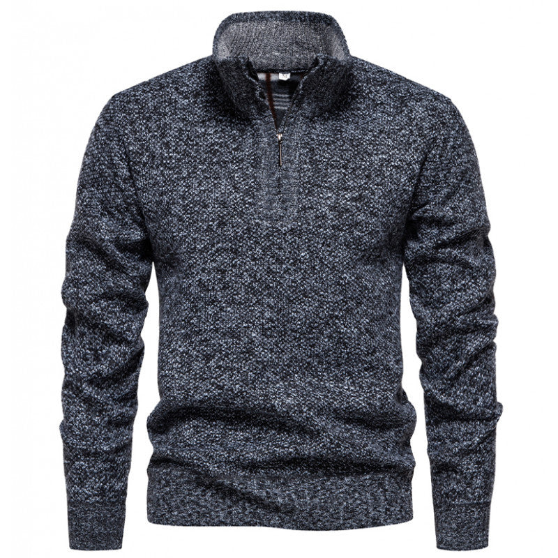 Herren Strickpullover Modern Halbzipp Reißverschluss