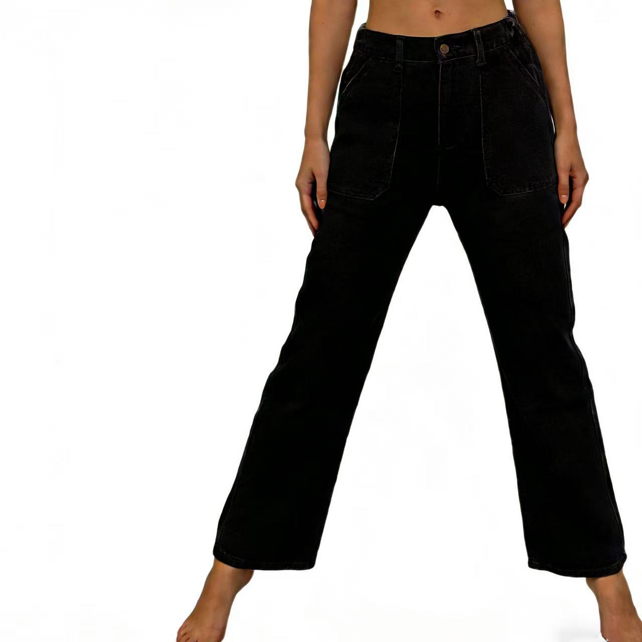Damen Jeans High Waist Große Taschen Bequem