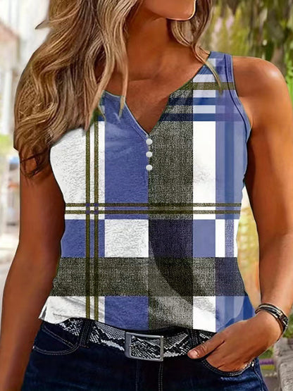 Damen Top V-Ausschnitt Ärmellos Modern Dekorativ