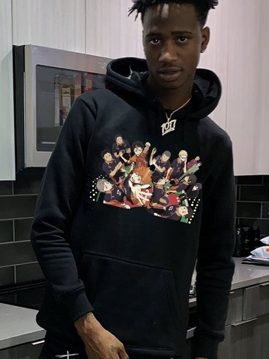 Herren Hoodie Anime Druck Berlin Streetwear Style - BerlinGlamour
