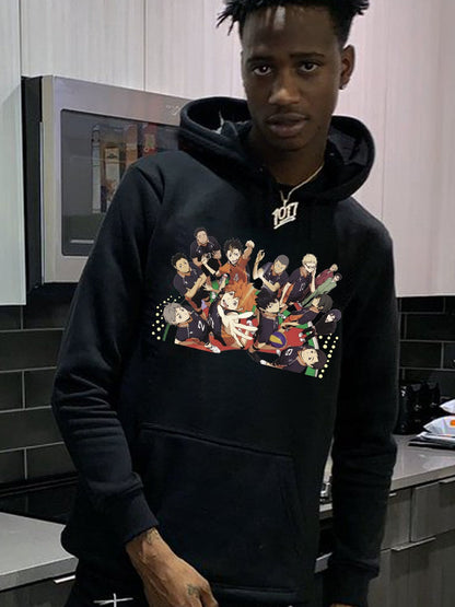 Herren Hoodie Anime Druck Berlin Streetwear Style - BerlinGlamour