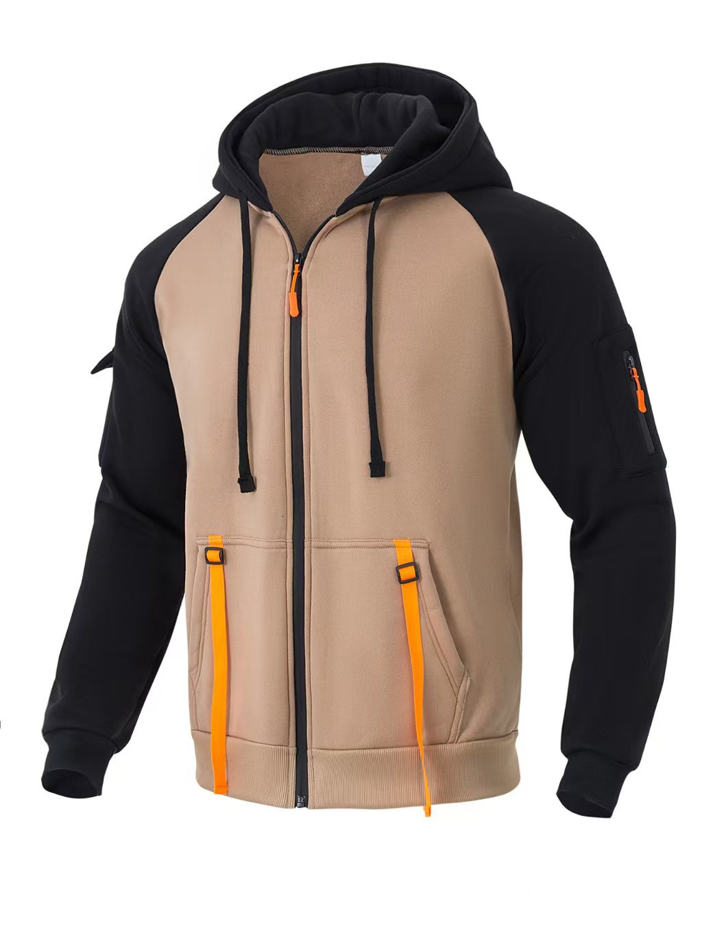Herren Zip-Hoodiejacke Modern mit Taschen