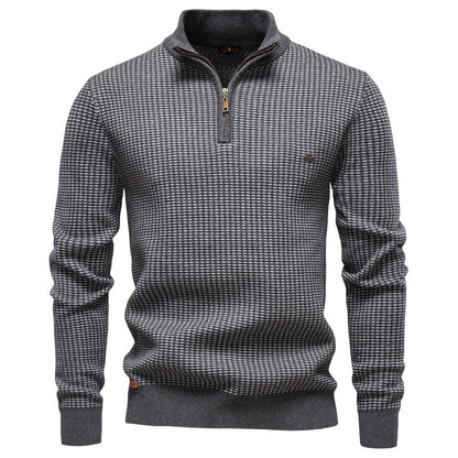Herren Strickpullover Modern mit Zipper und Struktur