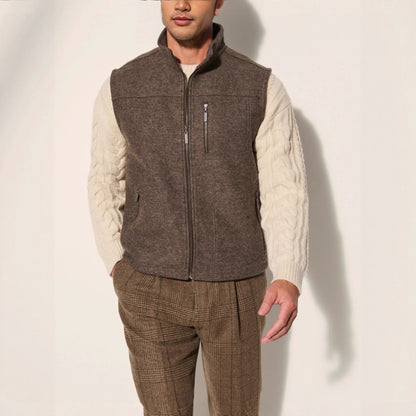 Herren Weste Wolle Robust mit Taschen Winter