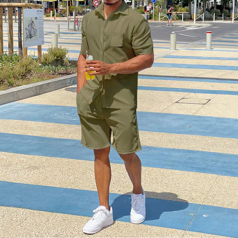 Herren Kurzoverall Lässig mit Taschen Sommer