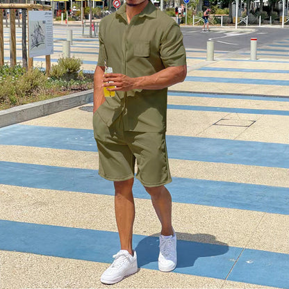 Herren Kurzoverall Lässig mit Taschen Sommer