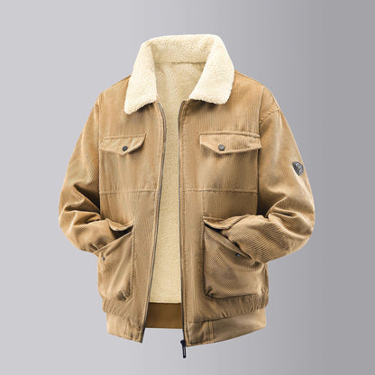 Herren Fleecejacke Teddy Kuscheljacke Warm mit Brusttaschen Elastisch - BerlinGlamour