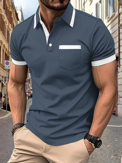 Herren Polo-Shirt Modern KontrastkragenSlim Fit