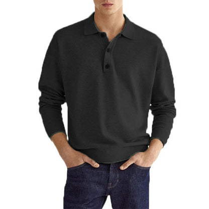 Herren Pullover Weit Schnitt Knopfleiste Modern