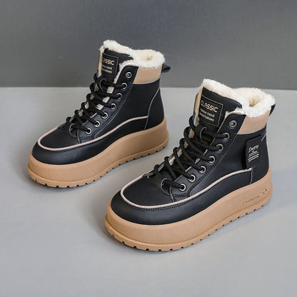 Damen Winterstiefel Warm Innenfutter Rutschfest Schwarz