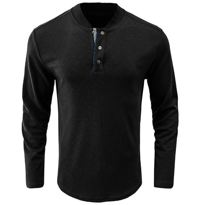 Herren Langarmshirt Gestreift Kragen Modern