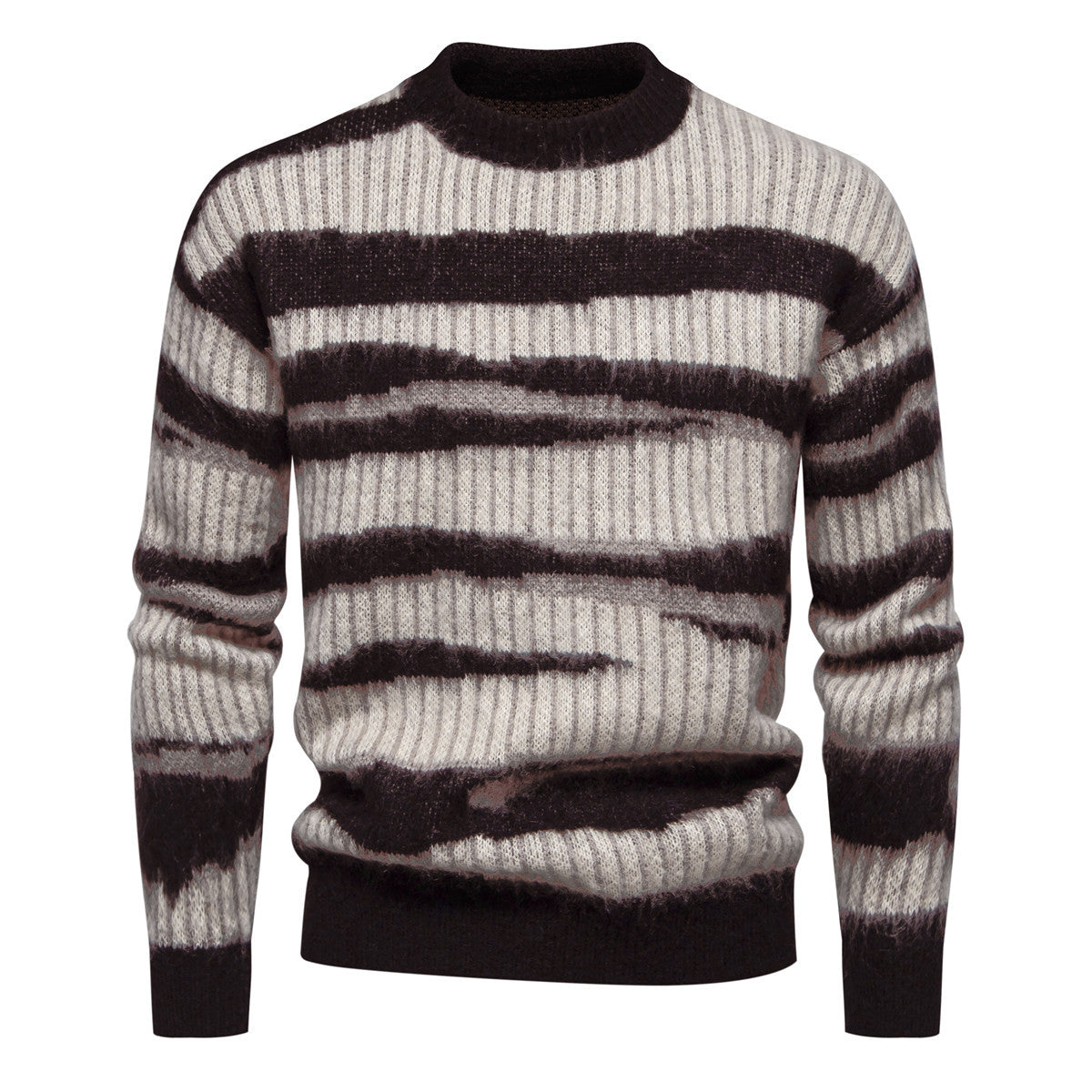 Herren Strickpullover Modern mit Streifenmuster