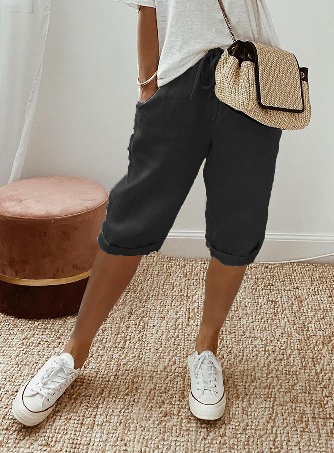 Luftige Damen Shorts Leinen Sommer