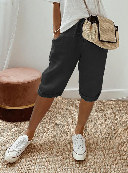 Luftige Damen Shorts Leinen Sommer