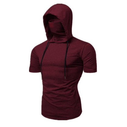 Herren Sport T-Shirt mit Mundschutz Bequem atmungsaktiv