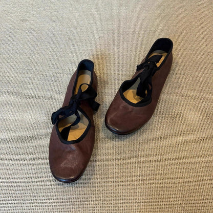Damen Ballerinas Elegante Leder Schuhe Schwarz Damenmode