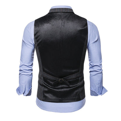Herren Weste Nadelstreifen Slim Fit Modern
