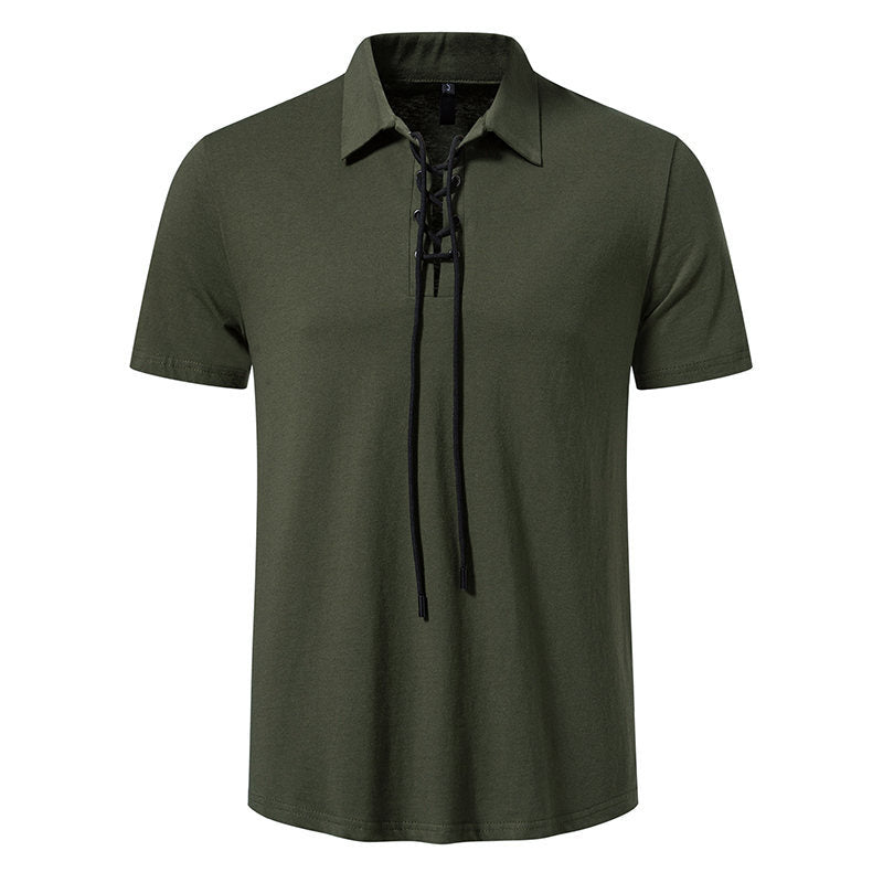 Herren Polo-Shirt Schnürdesign Modern Berlin Style