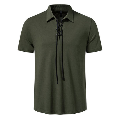 Herren Polo-Shirt Schnürdesign Modern Berlin Style