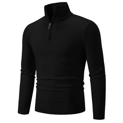 Herren Rollkragenpullover Strukturiert Reißverschluss Modern