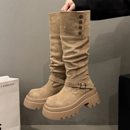 Damen Stiefel Rutschfest Elegant Schnürsenkel Mode - BerlinGlamour