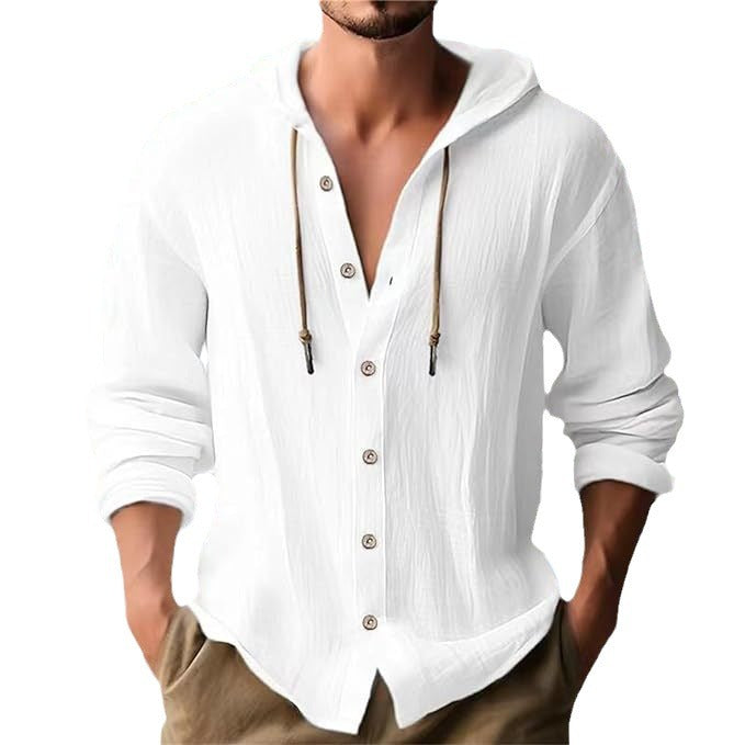 Herren Langarmhemd mit Kapuze Modern Trendy
