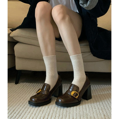 Damen Plateaupumps Hoch Hacken Schick Schnalle