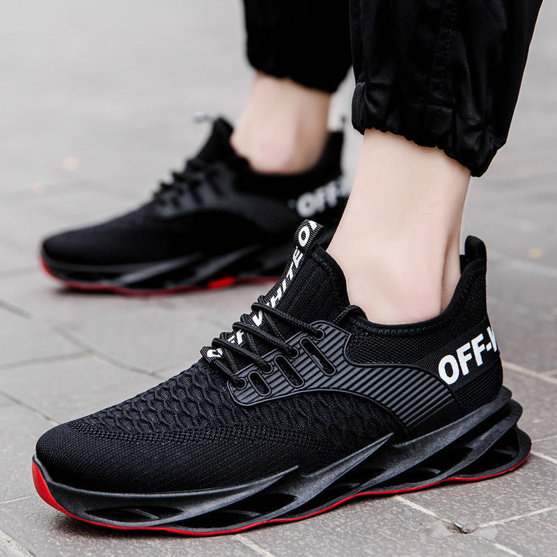 Laufschuhe Herren Sportlich Dämpfend Schwarz