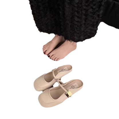 Damen Ballerina Schuhe mit Riemen Schwarz Stilvoll