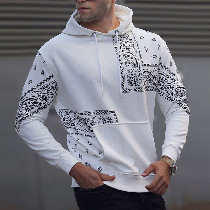 Herren Hoodie Sportlich Asymmetrisch Bandana Style