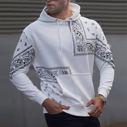 Herren Hoodie Sportlich Asymmetrisch Bandana Style