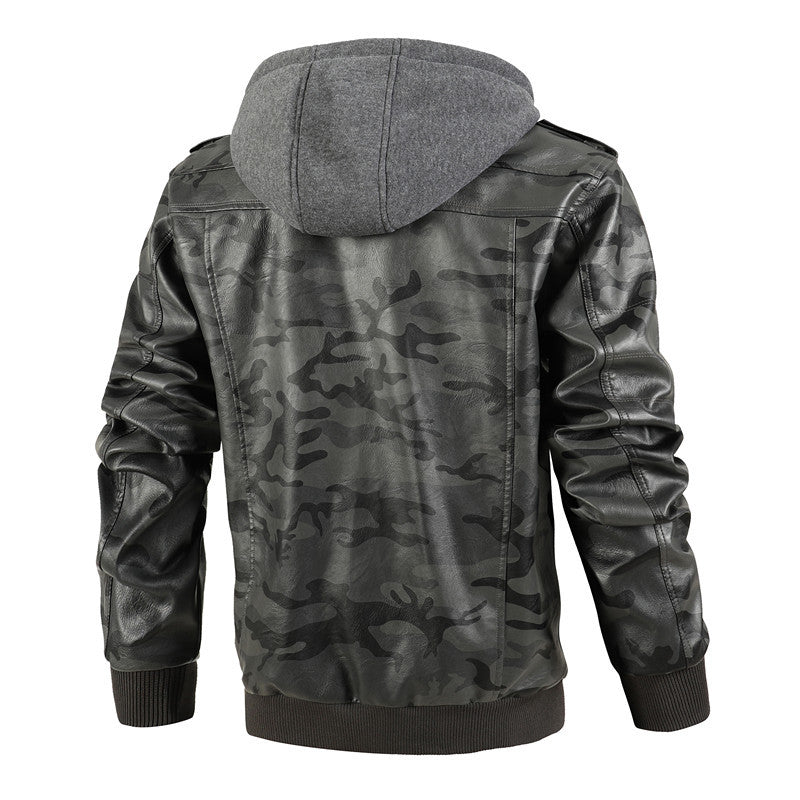 Herren Camouflage Jacke Lässig Abnehmbare Kapuze Wasserdicht