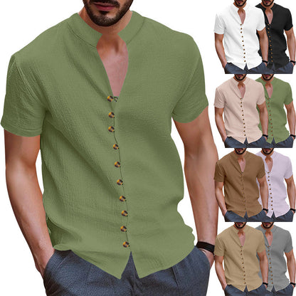 Herren Kurzarmhemd Modern Knopfdesign Slim Fit - BerlinGlamour