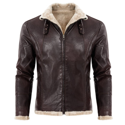 Lederjacke Herren Elegant Leder Schmale Passform
