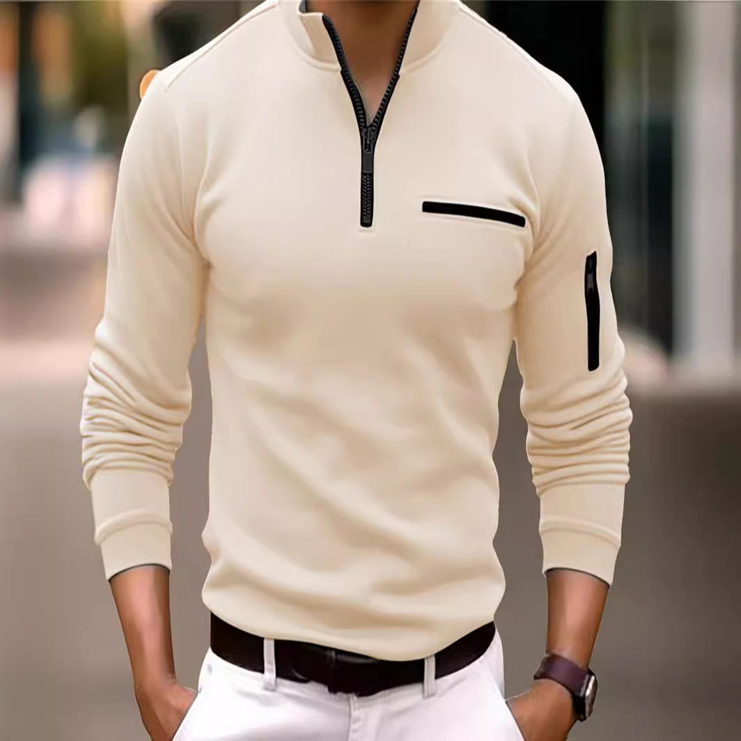 Herren Langarmshirt Sportlich Funktionstasche