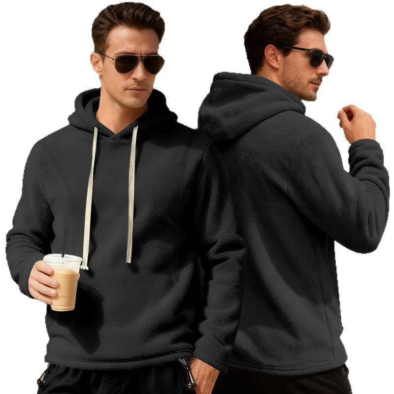 Herren Fleece Pullover Kapuze Warm Modern